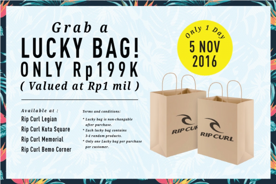 Rip Curl Lucky Bag! For 1 day only on the 5th November