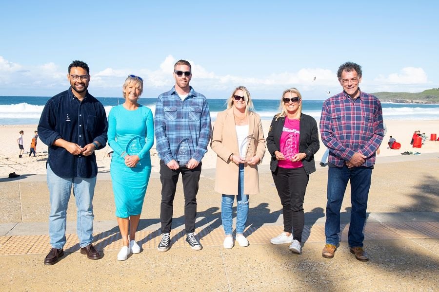 Layne Beachley, Brenda Miley, Blake Thornton e Lisa McGuigan,