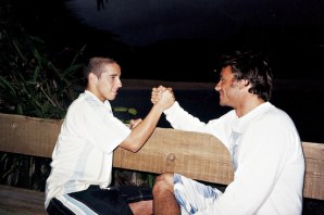 Tiago Pires com o seu mentor José Seabra, durante o inicio da carreira de Tiago.