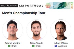 Os três primeiros classificados do Ranking Mundial. Medina Lidera, seguido de Toledo e na terceira posição Julian Wilson