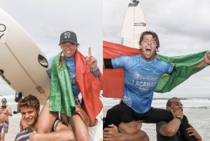 Os jovens surfistas Portugueses que conquistaram Lacanau. Francisca Veselko e Guilherme Ribeiro.