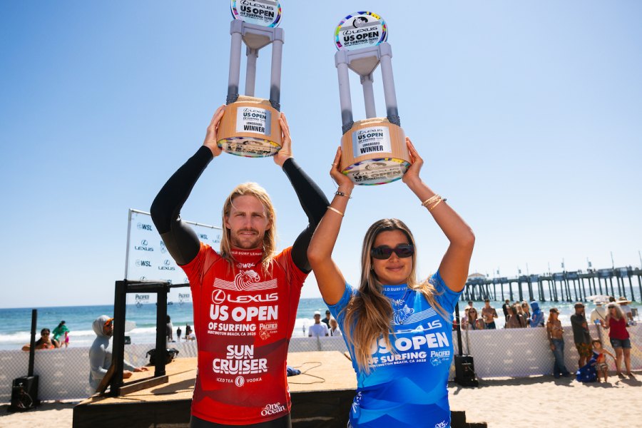 Avalon Gall e Kai Ellice-Flint conquistam vitórias no Longboard do US Open 2025
