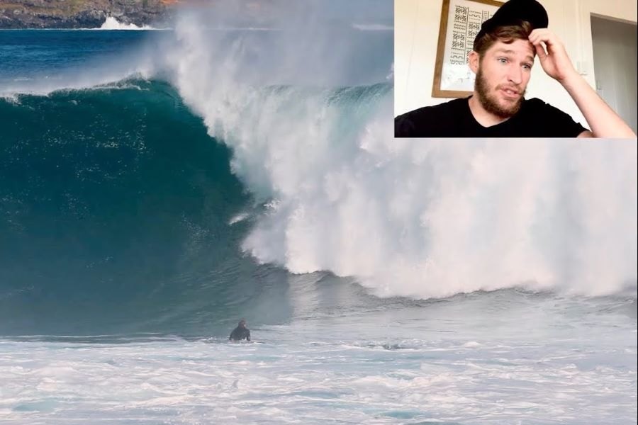 Com onda da Ilha Terceira como exemplo, Nathan Florence explica como fazer bicos de pato em ondas grandes