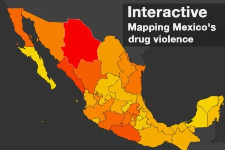 Mapa relacionado com drogas e violência
