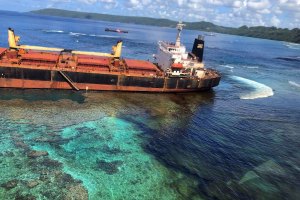 Imagem do Mega Navio encalhado