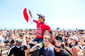 Kanoa Igarashi of the USA is the winner of the Vans US Open of Surfing.