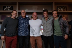 Da esquerda para a direita, Tiago Pires, Peter Jolie Wilson, João Valente, Rodrigo Machaz e Ruben Gonzalez.
