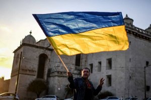 Manifestação em apoio da Ucrânia, em Belém, Portugal