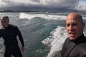 Kelly Slater surfou com Robert F. Kennedy, o candidato independente à presidência dos EUA