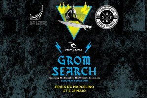 Tudo a postos para Rip Curl GromSearch na Caparica!