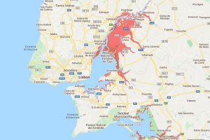 Zonas afectadas pela subida do nível do mar