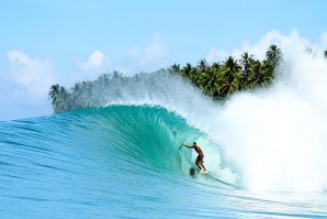 O tipo de ondas que se aguarda para a competição na Sorake Beach.