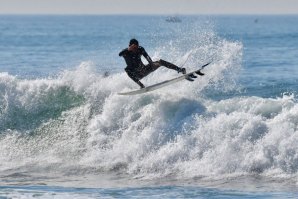 Pedro Moreno a voar em Matosinhos.