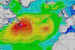 A ondulação aproxima-se de Portugal e segunda feira entrará com força