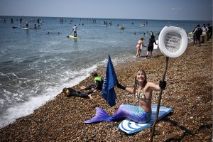 Imagem de um momento durante o protesto