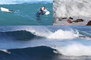 Tubos, quedas, embates críticos nas rochas e pranchas partidas na Ericeira