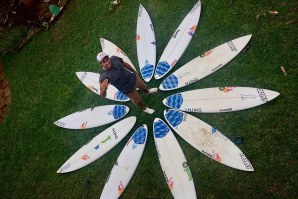 O quiver de Vasquinho para a temporada havaiana.