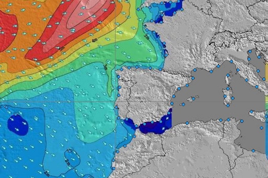Mapa da ondulação favorável para os primeiros dias do Meo Rip Curl Pro Portugal 2018
