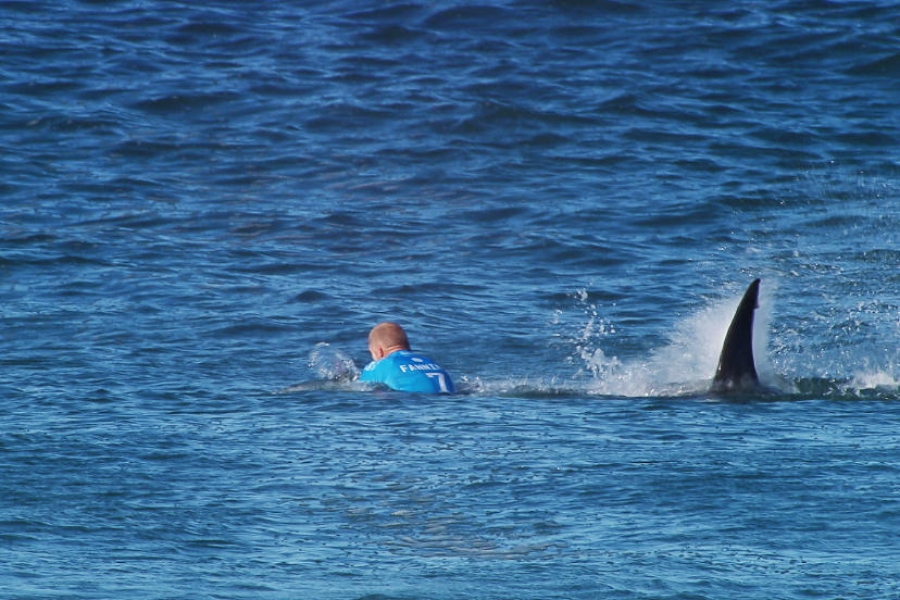 O encontro de Fanning com um tubarão em J-Bay ainda dá que falar