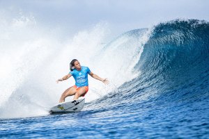 A norte-americana Courtney Conlogue a conseguir o seu melhor resultado de sempre em Fiji.