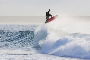 O campeão mundial, John John Florence, hoje de manhã em Supertubes.