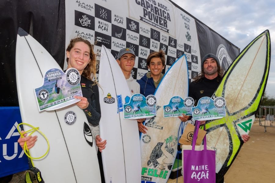 Maria Dias, Baltazar Leão, Tiago Guerra e Alan Saulo, vencedores da 3ª etapa do Circuito ASCC Caparica Power 2024