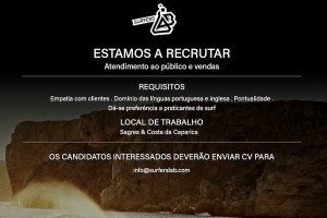 Oportunidade de trabalho na Surfers Lab / Costa da Caparica e Sagres