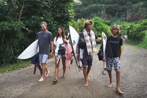 Shane e a sua família no Havai.