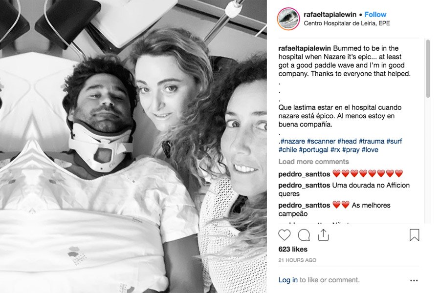 A foto partilhada nas redes sociais, na cama do hospital de Leiria.