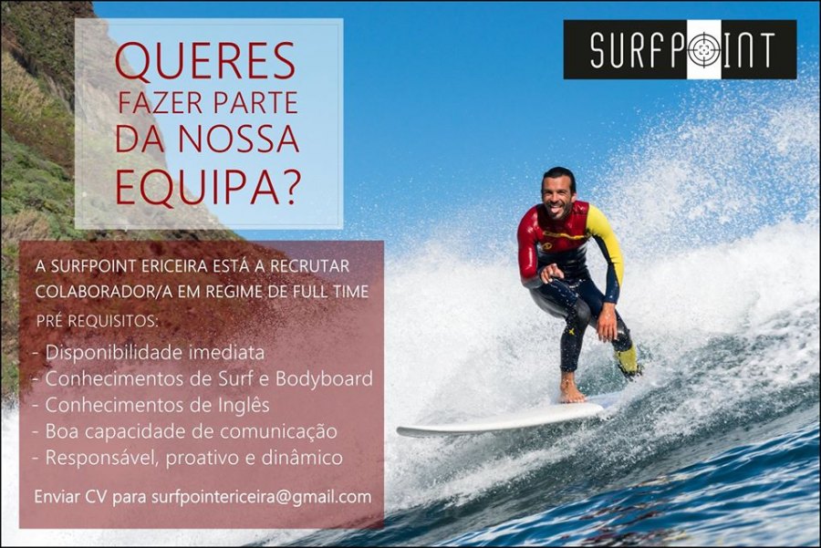 SURF POINT ERICEIRA PROCURA NOVO COLABORADOR