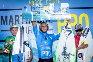 Neozelandês Ricardo Christie venceu a etapa. WSL/Poullenot