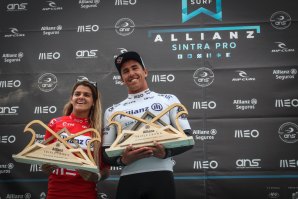 Carol Henrique e Vasco Ribeiro venceram a 4ª etapa da Liha Meo Surf 2017. Click by Luis Nisa