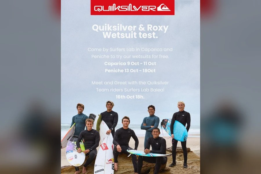 Quiksilver e Roxy promovem testes gratuitos de fatos de surf na Caparica e no Baleal