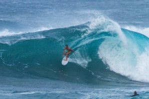 Momento registado ontem, em Sunset Beach, durante uma sessão de free surf. 