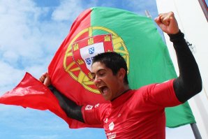 António Dantas, momentos depois de venceu o Eurosurf em Sta. Cruz. 